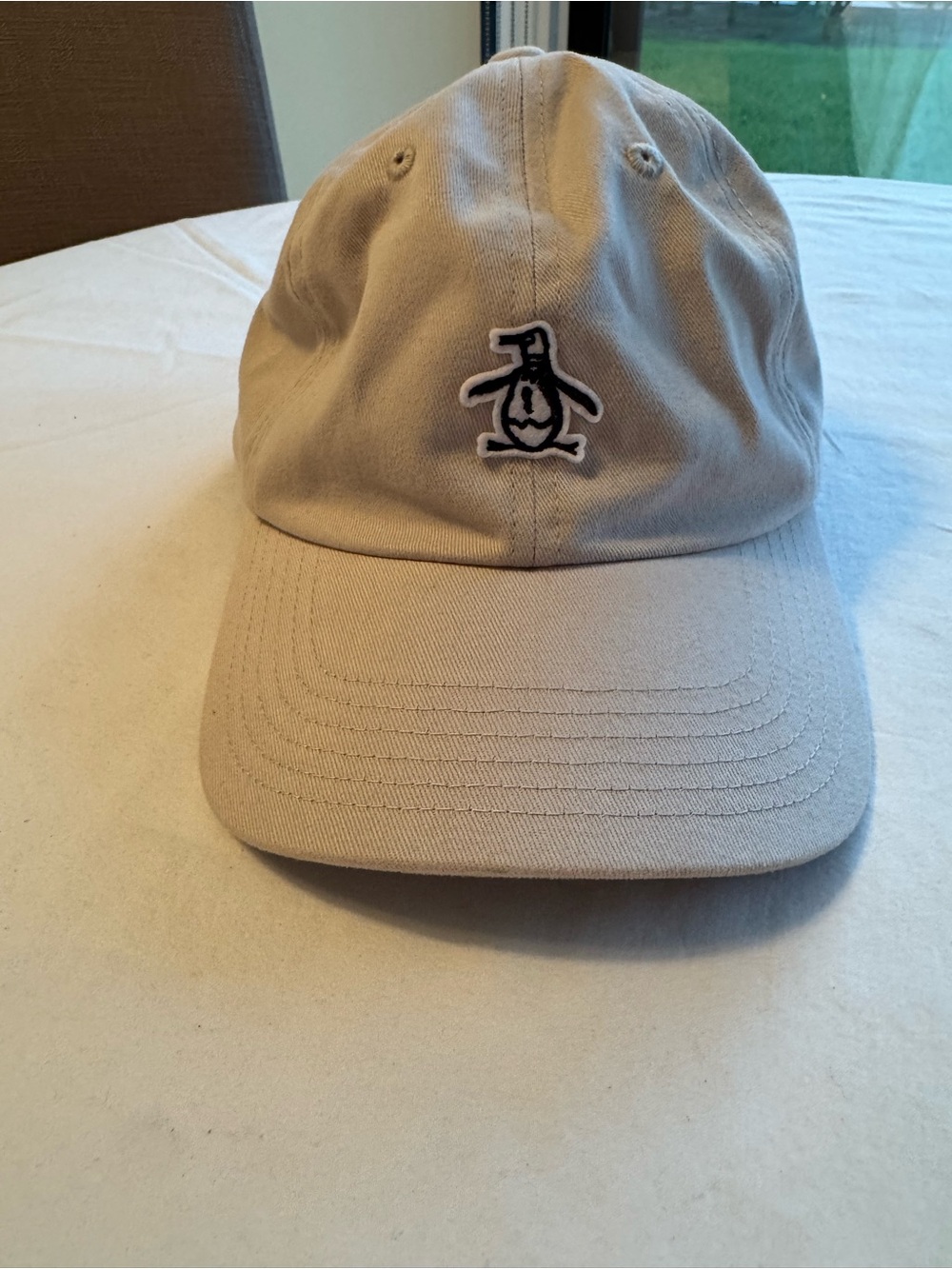 Original Penguin Beige Baseball Cap with Penguin Patch